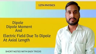 Dipole  Dipole Moment And Electric Field Due To Dipole At Axial Length Class 12th Physics [upl. by Darn]