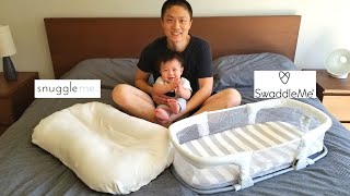 Snuggle Me Organic and SwaddleMe By Your Side Sleeper Review  Newborn Must Haves 2020 [upl. by Oletha]