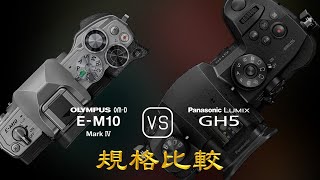 Olympus OMD EM10 Mark IV 與 Panasonic Lumix GH5 的規格比較 [upl. by Eiwoh]