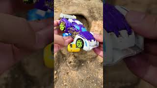 Clean Transformers Toys Bugatti Transformation Bumblebee Motorcycle Bots Blurr Purple and Blue [upl. by Haniraz]