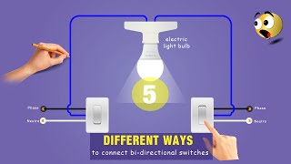 5 Maneras Diferentes para conectar el interruptor conmutador de 3 vías  Método de conexión [upl. by Korney]