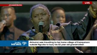 Hlengiwe Mhlaba mourns Akhumzi Jezile with moving songs [upl. by Ayotel273]