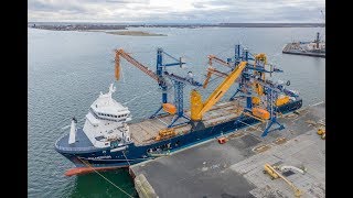 SAL MV Palmerton loading three shiploaders in Germany [upl. by Alded451]