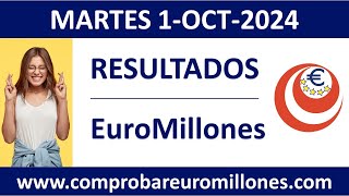 Resultado del sorteo EuroMillones del martes 1 de octubre de 2024 [upl. by Gabby289]