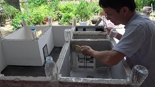 Villa Model Making Flume and Induction FaucetPainting the Wall of Restaurant 橱柜水槽制作与墙面刷漆 [upl. by Arual]