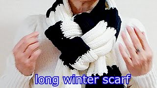 ♡ニットの【マフラーの巻き方】おしゃれにアレンジ！how to wear a long knit winter scarf stylish [upl. by Budde]