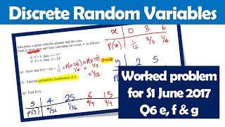 Discrete Random Variables Probability Distribution of S S1 June 2017 Q6efg video [upl. by Gerhard840]