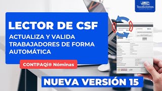 Nuevo Lector de CSF CONTPAQi® Nóminas Versión 15 [upl. by Mychael]