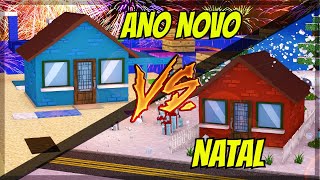 CASA DE ANO NOVO VS CASA DE NATAL NO MINECRAFT [upl. by Wandie]