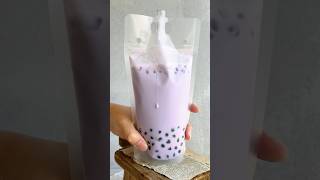 Making a Taro Milk Tea Boba Drink [upl. by Aicemed]