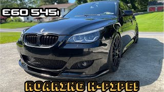 BMW E60 545i HPipe Loudness 5302022 [upl. by Hatcher]