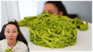 PASTA AL PESTO ALLA GENOVESE MUKBANG EATING SHOW ITA 84  MEGLIO LA PASTA O LE TROFIE [upl. by Raynold]