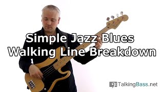 Simple Jazz Blues Walking Bass Line Breakdown [upl. by Brynna]