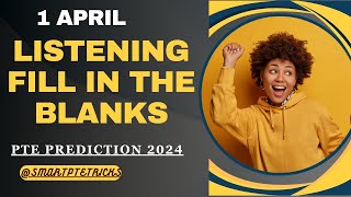 PTE Listening Fill in the Blanks  APRIL 2024  Most Repeated [upl. by Booma]