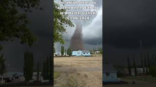 Massive Incredible tornado spotted near Edberg in Alberta Canada  3June2024 Alberta Weather [upl. by Afaw]