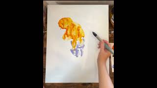 Experimenting painting watercolor on canvas loosewatercolor watercolorpainting canvaspainting [upl. by Gnuoy439]