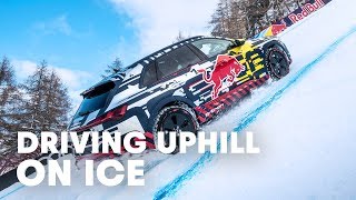 Mattias Ekström Drives Up Worlds Most Challenging Ski Slope [upl. by Esinert585]