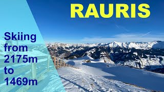 RAURIS Austria  Skiing from 2175m to 1469m  January 1st 2022 [upl. by Dranrev]