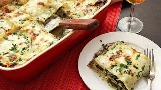 Reciipe of Ultra Creamy Spinach and Mushroom Lasagna [upl. by Nylynnej]