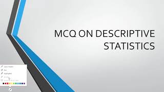 MCQ ON DESCRIPTIVE STATISTICS PART1 FOR COMPETITIVE EXAMS AND ENTRANCE EXAMS [upl. by Haliehs]