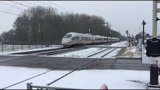 ICE Train in the Snow ❄️ At Blerick the Netherlands 1712024 👍👍👍👍👍🚂Railfan Video 🎥Trainspotter [upl. by Naujyt46]