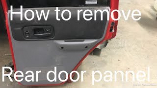 How to remove and install 9701 jeep cherokee rear door panel [upl. by Ramhaj997]