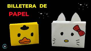 Carteras de papel origami Hello kitty y pato Billetera de papel [upl. by Lowney]