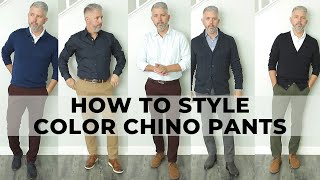 How to Style Colored Chinos This Fall  Mens Fall Outfits [upl. by Lederer]