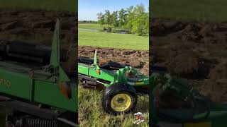 Moldboard Plowing up sod with a Deere 9620RX tractor and 10 bottom plow [upl. by Lampert]