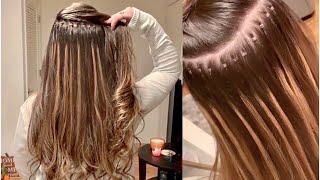 HAIR EXTENSIONS Full Head of ILink Micro Ring Extensions [upl. by Margreta891]