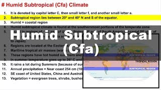 Koppen Scheme  Humid Subtropical Cfa  UPSC IAS Geography [upl. by Caritta]