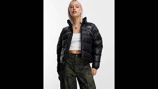 THE NORTH FACE Shiny Nuptse Retro 2000 Down Puffer Jacket Reflective Piping Black Women  Asos [upl. by Giralda88]