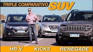 Comparativo SUV Jeep Renegade  Nissan Kicks  Honda HRV  Matías Antico  TN Autos [upl. by Nanis13]