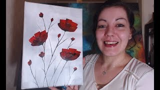 Coquelicots Débutants  Peinture Acrylique Facile [upl. by Caiaphas141]