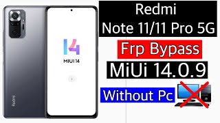 Redmi Note 1111 Pro Frp Bypass Miui 14Unlock google account lock Without account backupRestore [upl. by Assirak675]