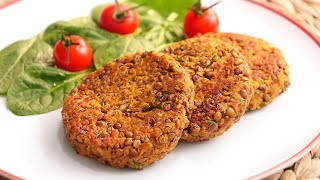 Tortitas de Lenteja  Hamburguesa Vegetariana muy Fácil y Nutritiva [upl. by Kippar]