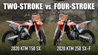 TwoStroke vs FourStroke KTM 150 SX vs KTM 250 SXF [upl. by Halika]