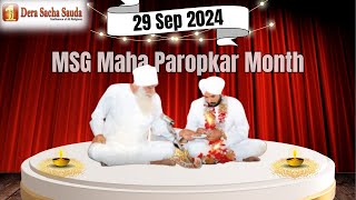 29 September 2024  MSG Maha Paropkar Month  Live Naamcharcha Satsang  SaintMSGInsan [upl. by Eadrahs683]