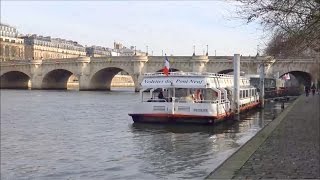 Paris  Péniche  PontNeuf  Quai de Seine  île de la Cité  Square  Promenade  Paname  France [upl. by Ahsilam]