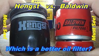 Hengst Oil Filter Cut Open H97W06 vs Baldwin Oil Filter Cut Open B1400 Oil Filter Review [upl. by Franciscka]