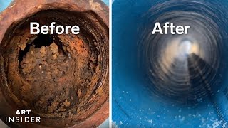 How Pipes Are Professionally Cleaned and Relined  Art Insider [upl. by Tiemroth]