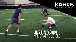 Justin Yoon  2019 NFL Draft Eligible Kicker  Kohls Kicking Camps [upl. by Ylatan]