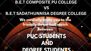 Friendly Throwball match between BET Composite PU College and BET sadathunissa Degree College [upl. by Bowes895]