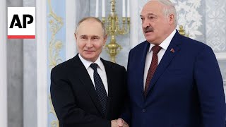 Vladimir Putin meets ally Alexander Lukashenko in Belarus [upl. by Nuavahs927]