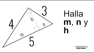HALLA LAS MEDIDAS DESCONOCIDAS DEL TRIÁNGULO RECTÁNGULO Triángulos Semejantes [upl. by Enived]