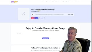 Making cover songs with AI for Free PopPopAI Freddy Mercury Sings One More Colour by Jane Siberry [upl. by Enel]