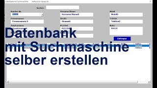 2 Excel VBA Datenbank mit Suchmaschine selber erstellen [upl. by Sotnas]