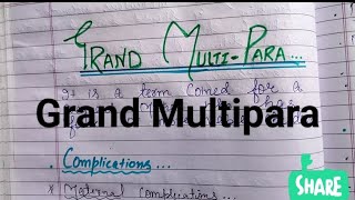 Grand Multipara  Nursingparamedicalnotes [upl. by Jaf]