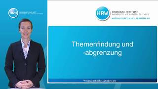 Wissenschaftliches Arbeiten 40 11  Themenfindung und abgrenzung [upl. by Cissy]