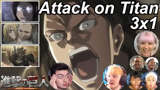 Attack on Titan 3x1 Reactions  Great Anime Reactors  【進撃の巨人】【海外の反応】 [upl. by Oiram]